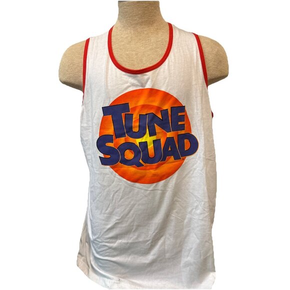 Space Jam Tank Top Tune Squad Bugs White Graphic Print Sleeveless Sz L 46/48 - Picture 1 of 10